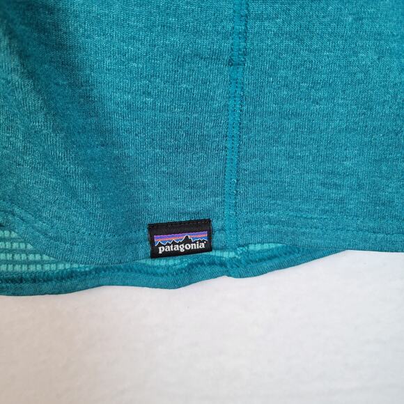 Patagonia Womens Capilene Baselayer Top Size Large Green Winter Warm Cabin Ski - Picture 3 of 10